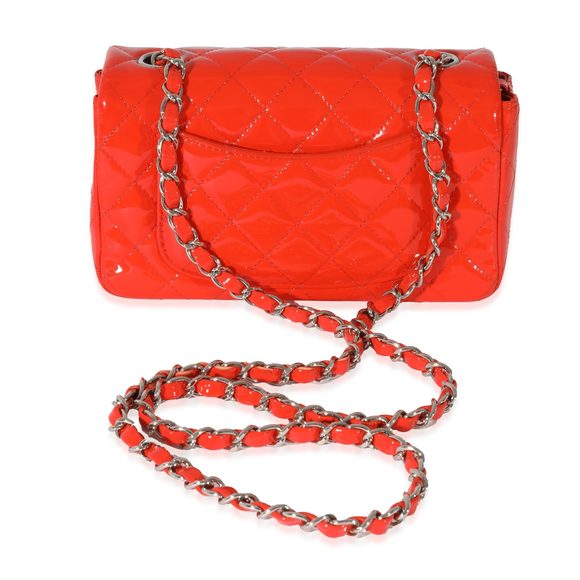 Chanel Orange Patent Rectangular Mini Flap - Picture 4 of 9